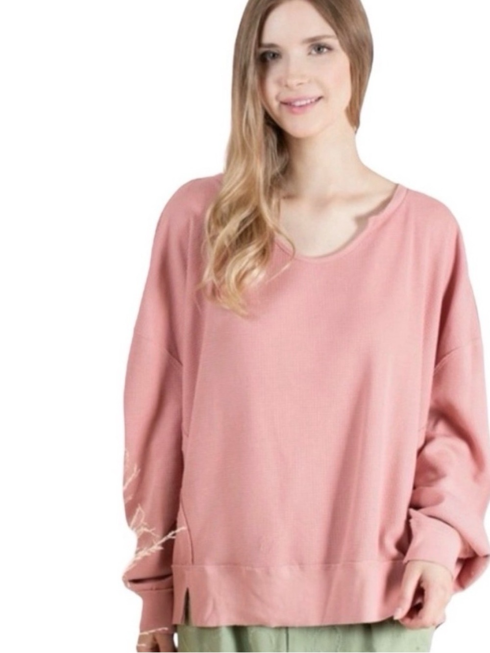 Blue Velvet Pink Women's Oversized Sweatshirt